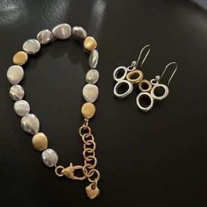 Brighton two tone earrings bracelet.